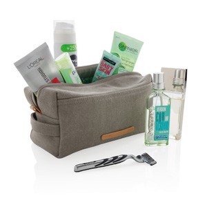 Canvas Kulturtasche, grau