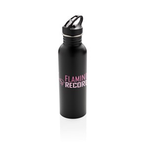 Deluxe Sportflasche aus Edelstahl schwarz