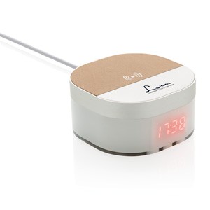 Wireless Charger integrierter Uhr weiß