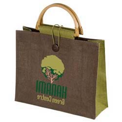 Jutetasche mit Bambusgriffen_olive