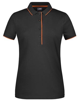 Ladies` Polo Stripe Black_Orange