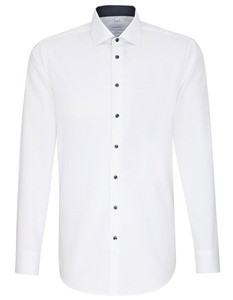 Herrenhemd Popeline Langarm White