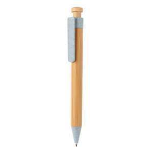 Bambus Stift mit Wheatstraw-Clip h.blau