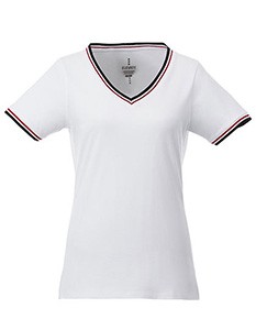 Elbert Piqué Damen T-Shirt White-Navy-Red