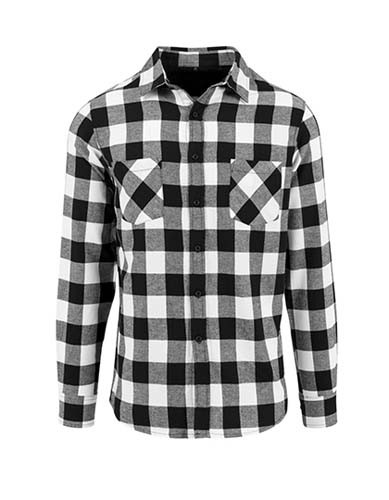 Checked Flannel Shirt_Black_White