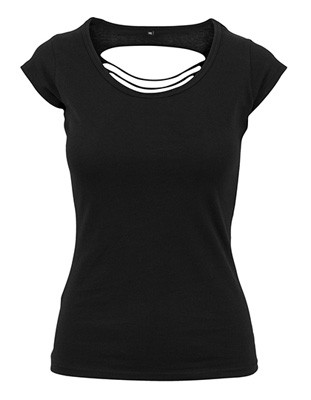 Ladies` Back Cut Tee Black