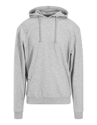Distressed Hoodie Heather-Grey