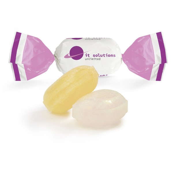 Bonbon zuckerfrei im weißen Wickler