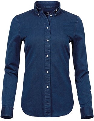 Womens Casual Twill Shirt Indigo