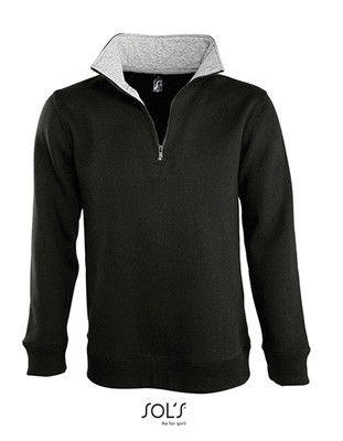 Shirt Scott 1/4 Zip Black_Grey-Melange