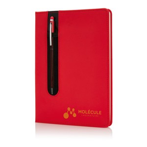 A5 Notizbuch mit Stylus-Stift rot