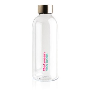  Trinkflasche mit Metalldeckel weiß