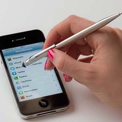 Kugelschreiber aus Edelstahl mit Touchpad