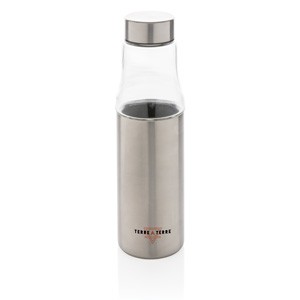 Glas und Vakuum-Flasche silber