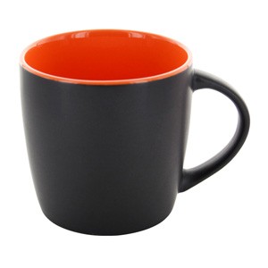 Tasse Emilia mattschwarz-orange