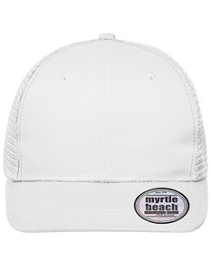 6 Panel Flat Peak Cap White_White
