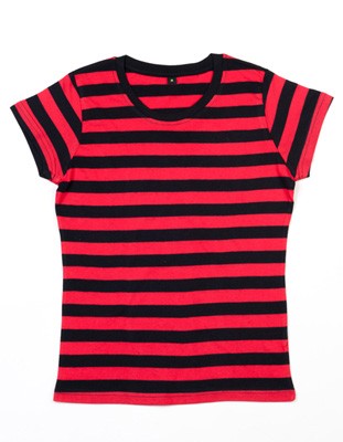 Women`s Stripy T Black_Red