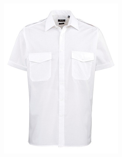 PW212 Pilot Shirt Shortsleeve_Whitw