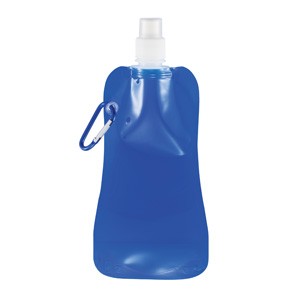 Faltbare Wasserflasche mit Karabiner blau