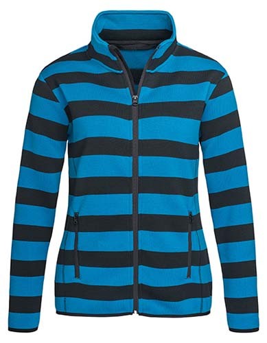 S5190 Aktive gestreifte Fleecejacke für Frauen