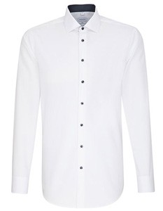 Herrenhemd Popeline Langarm White