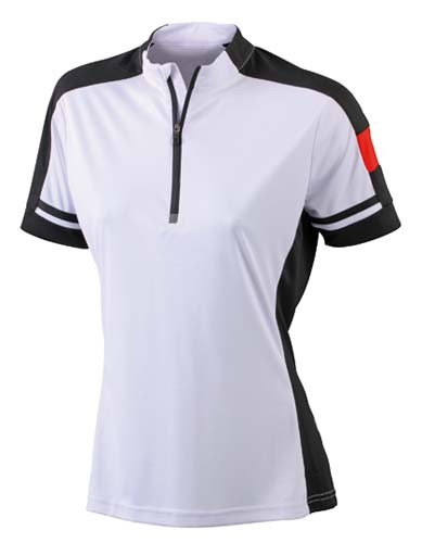 JN451 Ladies` Bike-T Half Zip_White