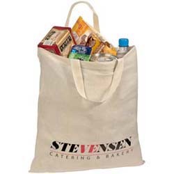 Naturfarbene Baumwolltasche mit kurzen Henkeln