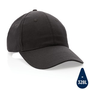 6 Panel Kappe aus 190gr schwarz