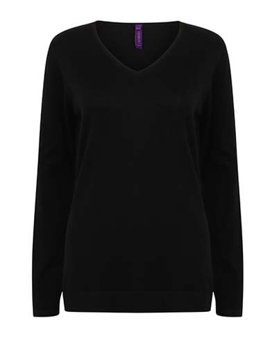 Ladies` Lightweight V Neck Jumper_Black