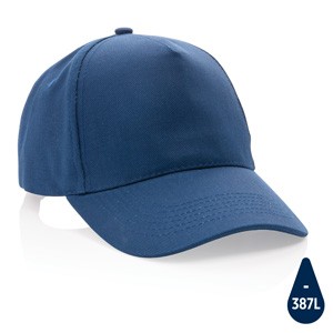 5 Panel Kappe aus 280gr blau