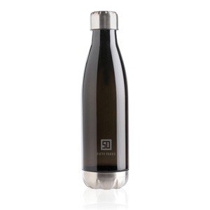 Trinkflasche mit Stainless-Steel-Deckel schwarz