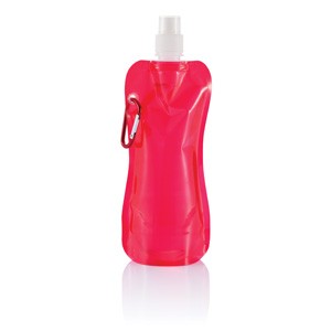 Faltbare Wasserflasche mit Karabiner rot